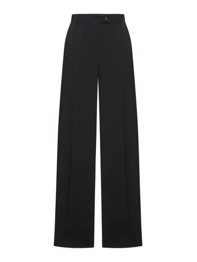 Sportmax Oversized Stretch Wool Pants In Black