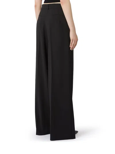 Sportmax Oversized Stretch Wool Pants In Black
