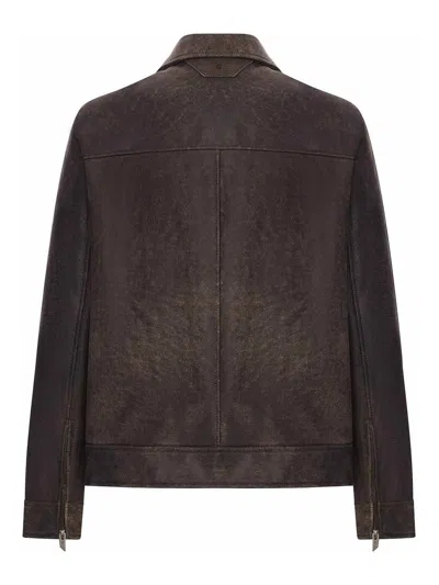 Salvatore Santoro Leather Jacket In Brown