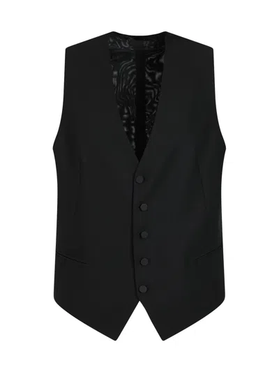 Tagliatore Dress With Vest In Black