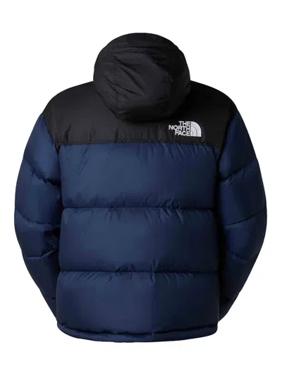 The North Face Padded High-collar Down Jacket With Detachable Hood In Blue