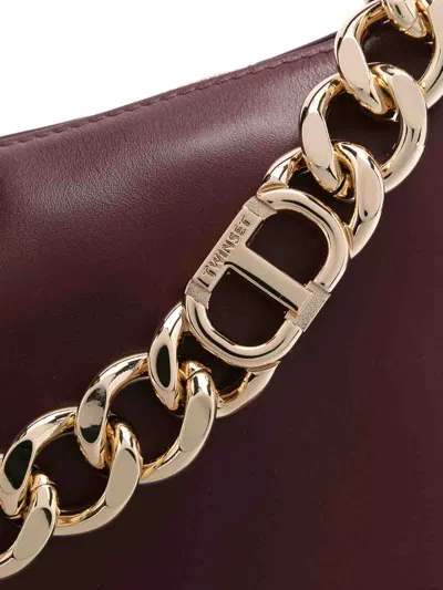 Twinset Twin-set Structured Crossbody Bag With Chain Strap In Pink