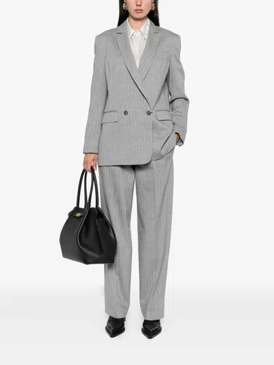 Twinset Twin-set Pinstripe Tailored Pants In Gray