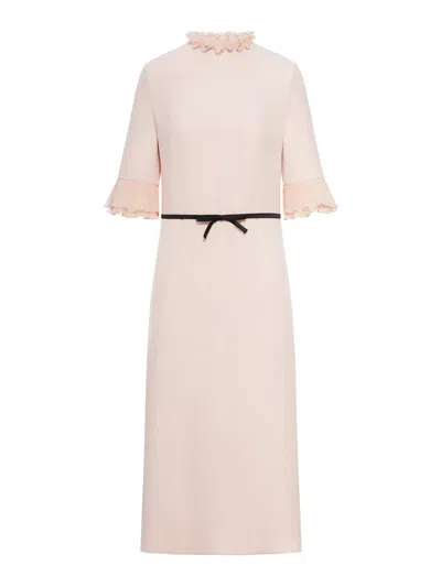 Valentino Ruffled-sleeves Maxi Dress In Pink