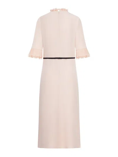 Valentino Ruffled-sleeves Maxi Dress In Pink