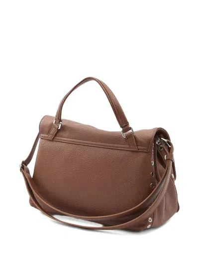 Zanellato Baby Postina Studded Crossbody Bag In Brown