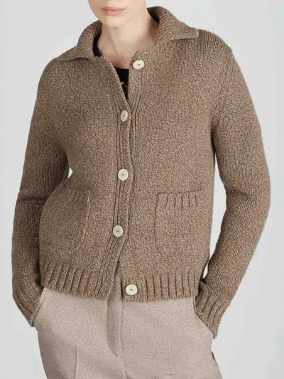 Zanone Collared Knitwear Cardigan Featuring Pockets In Gray