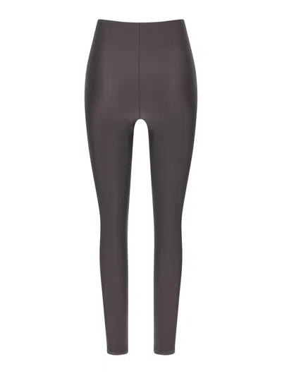 The Andamane High-waisted Stretch Fabric Seamless Leggings In Gray
