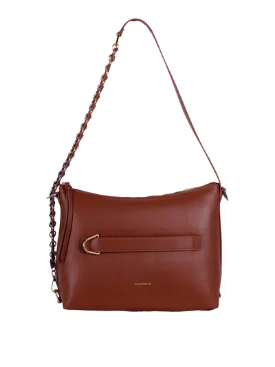 Coccinelle Gretel Puffy Shoulder Bag In Brown