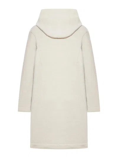 Transit Comfort Fit Hooded Jacket In Boiled Wool In Neutral