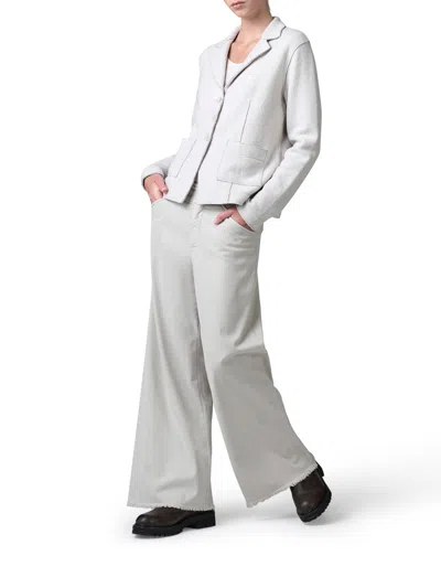 Transit Shaped Wool Jacket With Herringbone Pattern Inside In Silver