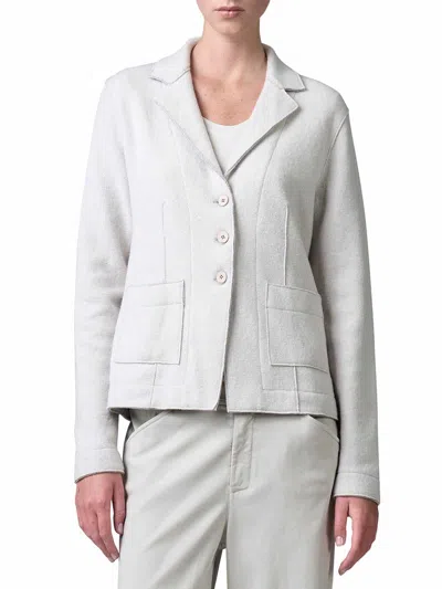 Transit Shaped Wool Jacket With Herringbone Pattern Inside In Silver