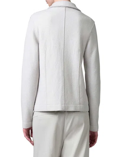 Transit Shaped Wool Jacket With Herringbone Pattern Inside In Silver