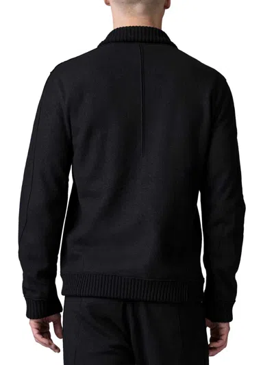 Transit Shawl Collar Black Cardigan With Button Closure And Chest Pocket In Black