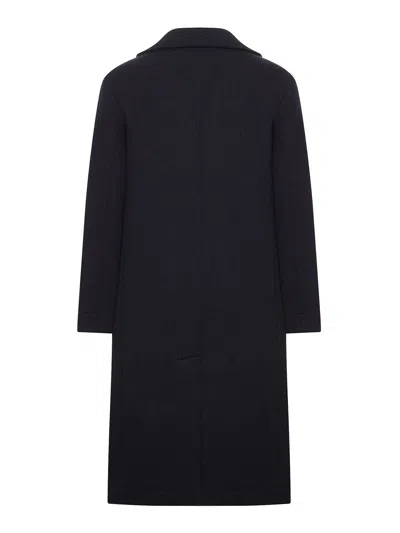 Transit Long Single-breasted Wool Coat In Black