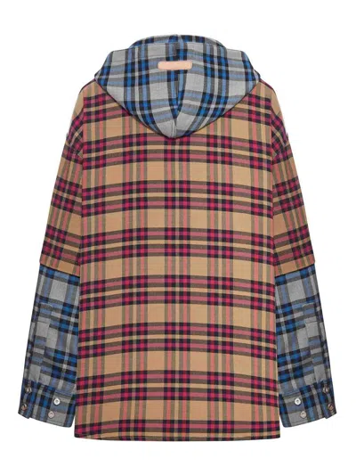 Pdf Patchwork-effect Check Raf Hooded Jacket In Multi