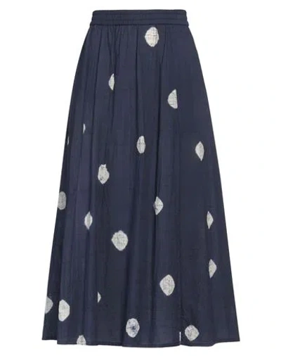 Raga Woman Midi Skirt Navy Size L Cotton In Blue