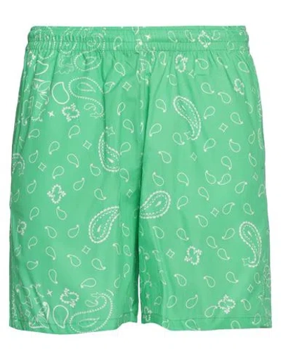 Garment Workshop Man Shorts & Bermuda Shorts Light Green Size Xxl Cotton In Green