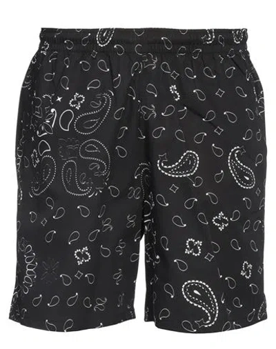 Garment Workshop Man Shorts & Bermuda Shorts Black Size Xxl Cotton In Black