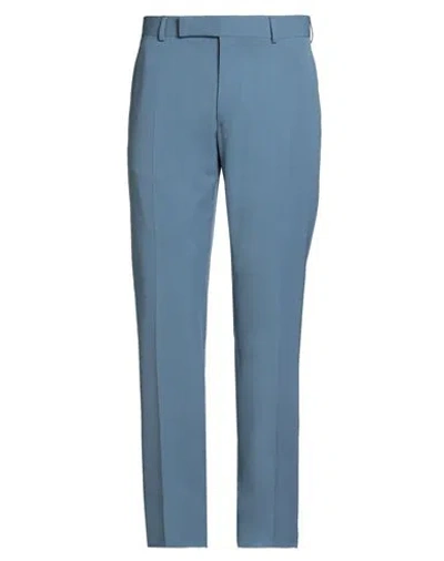 Dunhill Man Pants Slate Blue Size 40 Wool In Blue