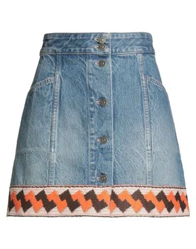 Valentino Garavani Woman Denim Skirt Blue Size 6 Cotton In Blue