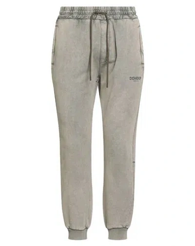 Dondup Man Pants Military Green Size L Cotton, Elastane In Gray