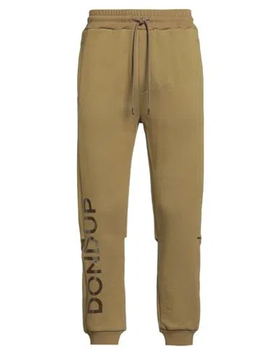 Dondup Man Pants Military Green Size L Cotton, Elastane In Green