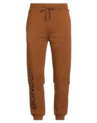 Dondup Man Pants Camel Size L Cotton, Elastane In Brown