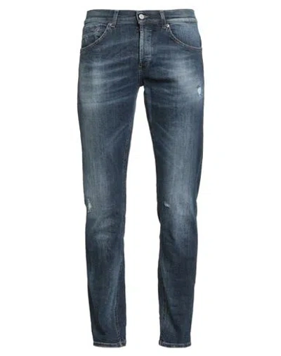 Dondup Man Jeans Blue Size 35 Organic Cotton, Recycled Elastane In Blue