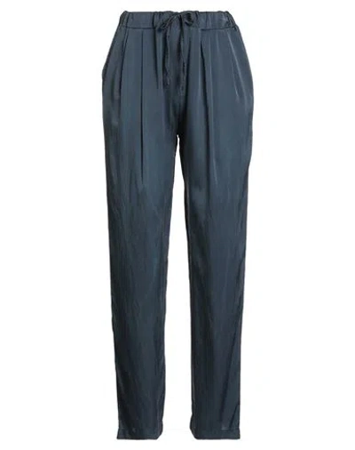 Crossley Woman Pants Navy Size S Silk, Elastane In Blue