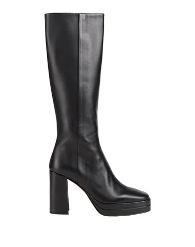 Bobbies Woman Boot Black Size 8 Calfskin In Black