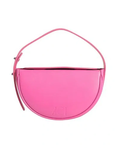 A504 Woman Handbag Magenta Size - Leather In Purple