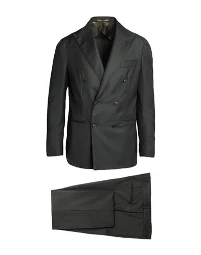 F839 Born In Napoli Man Suit Dark Green Size 44 Virgin Wool In Green