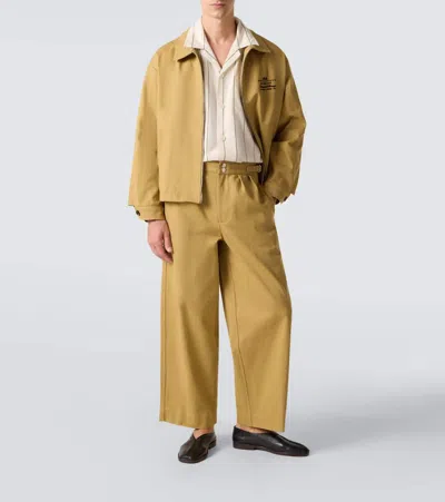 Bode Cotton Twill Wide-leg Pants In Gold