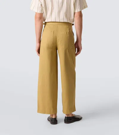 Bode Cotton Twill Wide-leg Pants In Gold