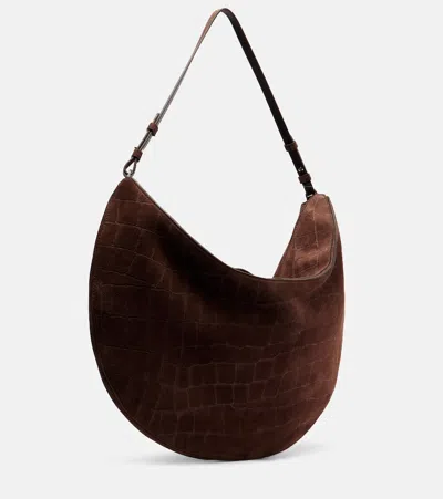 Jacquemus Le Calisso Medium Suede Shoulder Bag In Brown