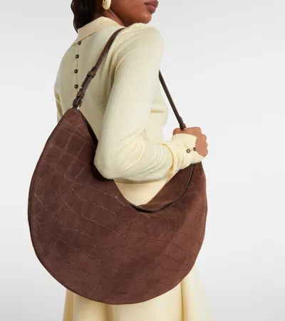 Jacquemus Le Calisso Medium Suede Shoulder Bag In Brown