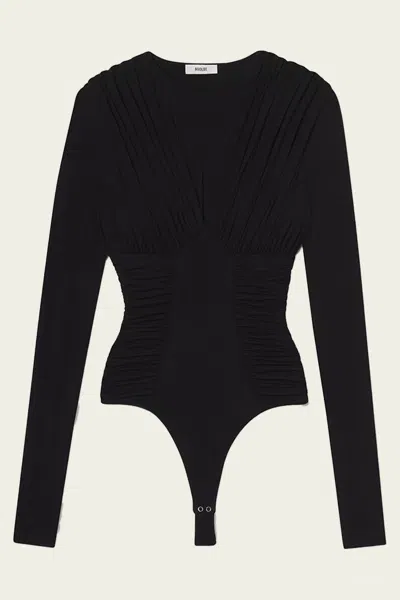 Agolde Abbi Bodysuit In Black In Black