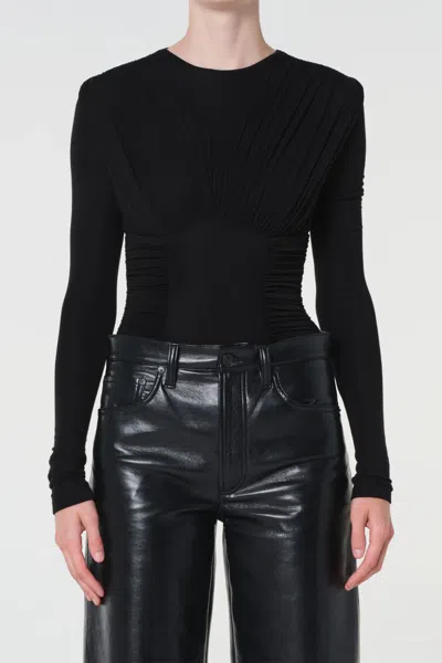 Agolde Abbi Bodysuit In Black In Black