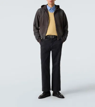 Auralee Cotton Chinos In Black