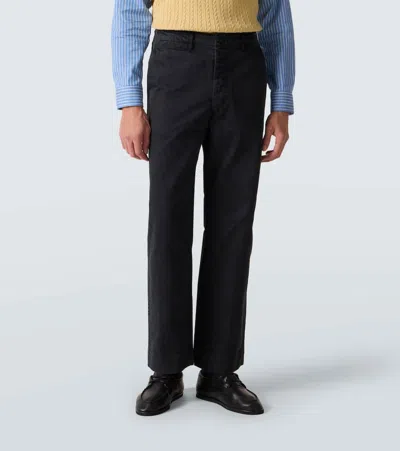 Auralee Cotton Chinos In Black
