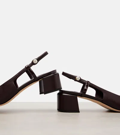 Jimmy Choo Elisa 45 Leather Slingback Pumps In Burgundy