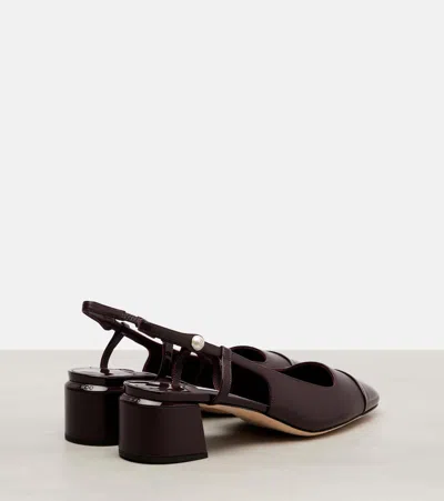 Jimmy Choo Elisa 45 Leather Slingback Pumps In Burgundy