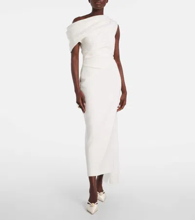 Jimmy Choo Satin Mules With Pearl Detail And Kitten Heel In White