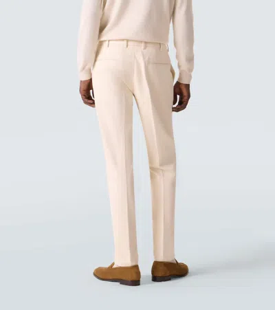 Thom Sweeney Cotton Twill Chinos In White