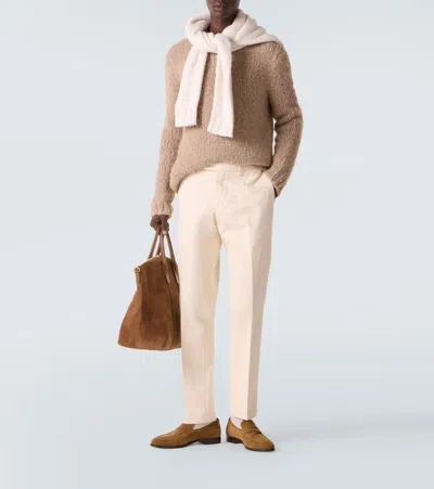 Thom Sweeney Cotton Twill Chinos In White