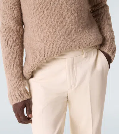 Thom Sweeney Cotton Twill Chinos In White