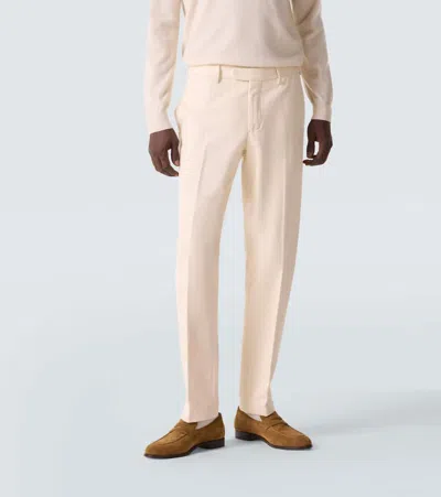 Thom Sweeney Cotton Twill Chinos In White