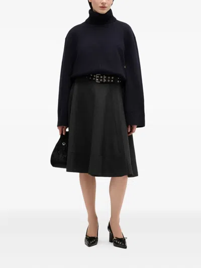 Ganni Roll-neck Sweater In Black