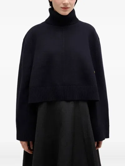 Ganni Roll-neck Sweater In Black